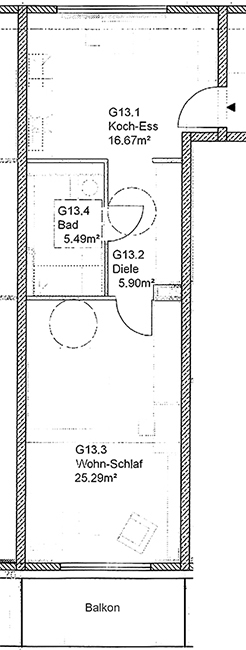  2 Zimmer Wohnung 54 qm 